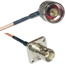RG316 N MALE ANGLE to BNC Flange Female RF Cable Rapid-SHIP LOT