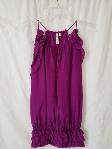 #130 Robert Rodriguez Robbi & Nikki ruffle top shirt XS NWOT purple Xtra-Small - Picture 3 of 8