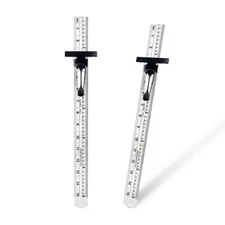 6 Inch 15 cm Pocket Ruler Stainless Steel with Detachable Clips – Imperial & ...