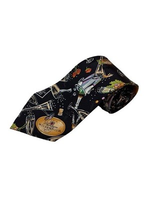 Nicole Miller Silk Tie Champagne Novelty Korbel Millennium New Years NWT