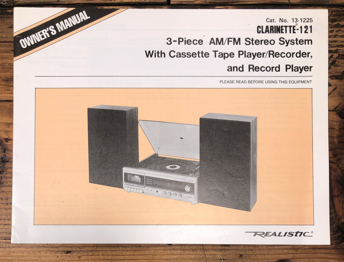 Realistic Clarinette-121 Stereo Owners / User Manual *Original*