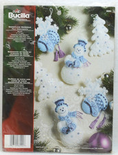 Bucilla 86094 Snowflake Snowman Felt Ornament Kit Set of 6
