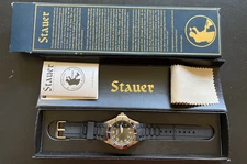 Stauer Blazon Mens Wrist Watch 23524 in box for repair or parts may need battery