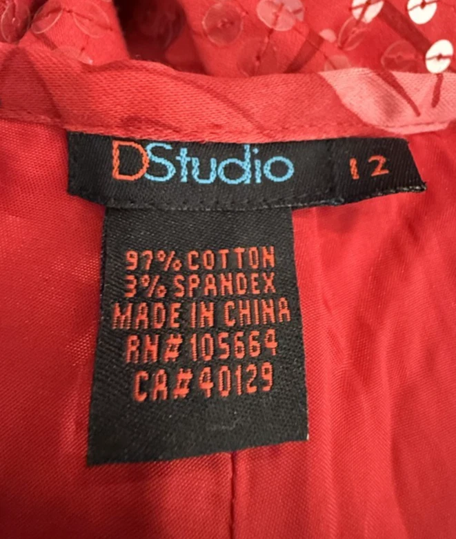 Pantalones de lentejuelas rojos D Studio para mujer 12 hojas florales celebrar fiesta forrados cremallera lateral Foto 2 de 4