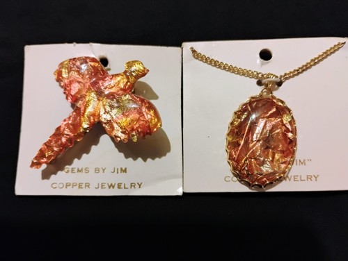 Vintage " Gems By Jim " Copper 2 Piece Lot