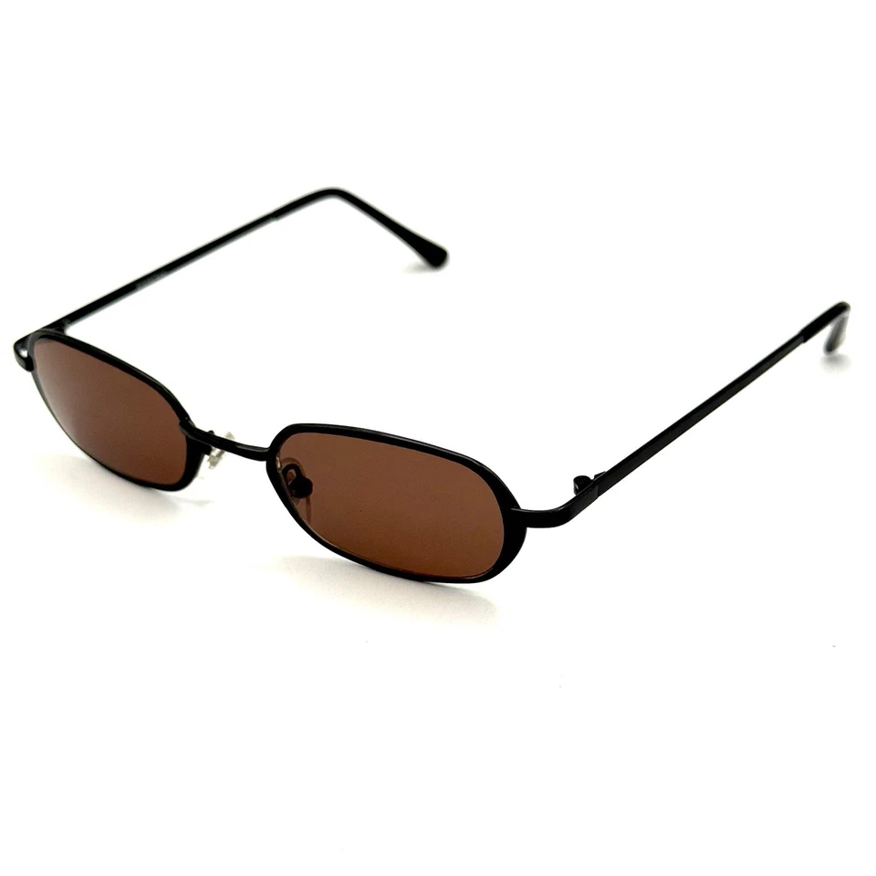 Gafas de sol Foster Grant Galaxy ovaladas negras de diseñador marco de moda y lentes marrones Foto 3 de 4