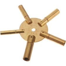 5 Prong Brass Clock Key for Winding Clocks ODD Numbers 1 Piece 5023