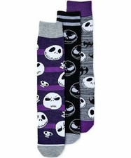 Nightmare Before Christmas Men s Crew Socks, 3-Pack, Size 8 -12