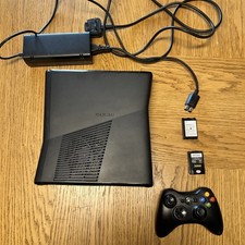 Microsoft Xbox 360 S Slim Black with Controller - Tested 