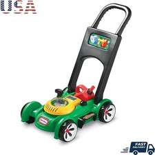 Kids Push Toy Lawn Mower W/ Sounds Beads Pull Cord Pretend Play Outdoor Toy New