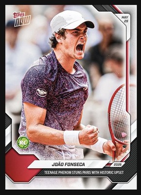 João FONSECA RC Rookie 2026 Topps NOW Tennis #15 Win in Paris PRESALE