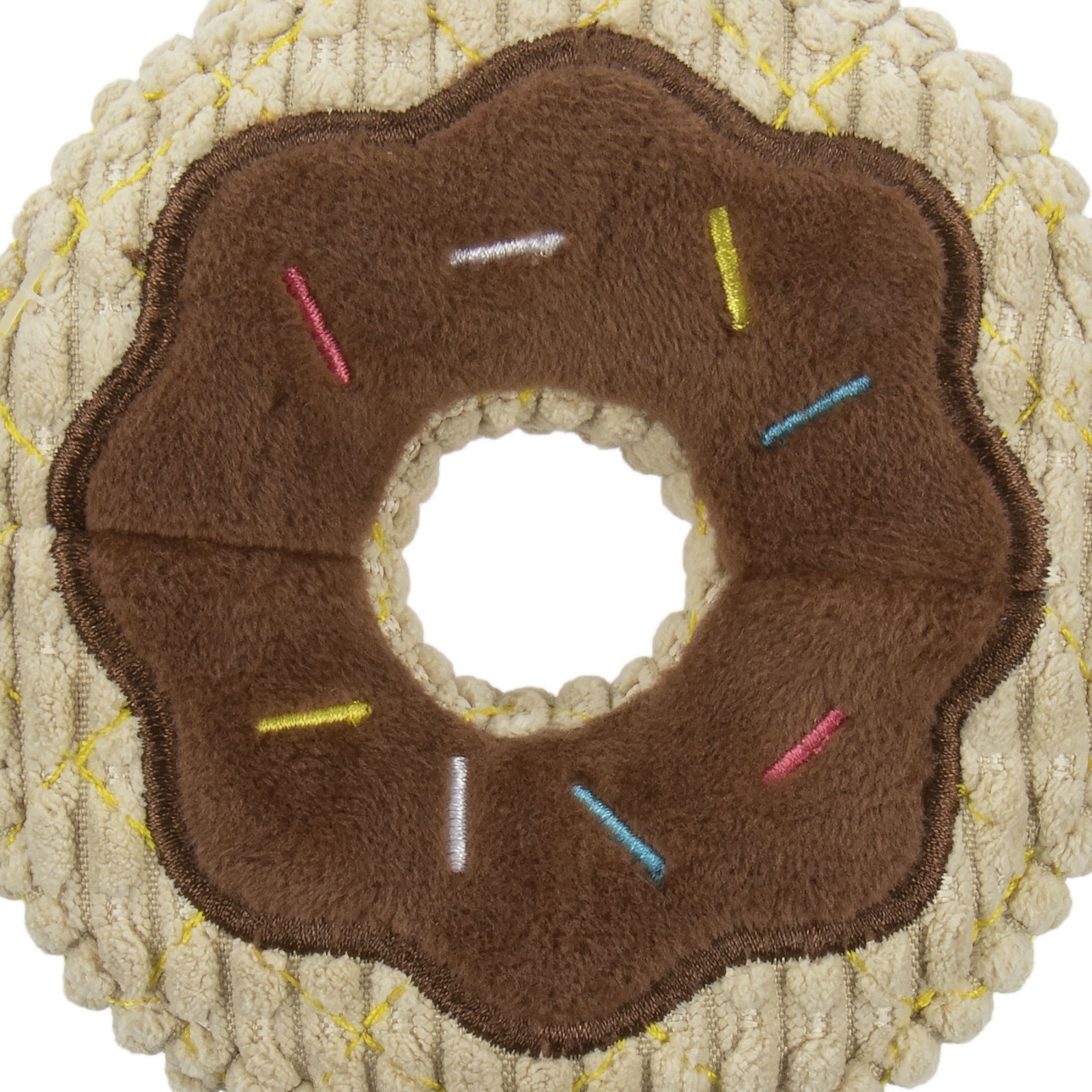 TrustyPup Donut Squeaky Plush Chew Guard Dog Toy, Small 4.50 x 4.50 x 1.50 in