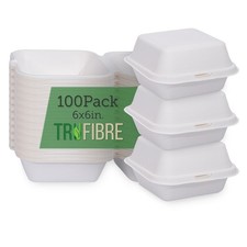White Disposable To Go Containers with Lids, Clamshell Take Out Boxes, Bento ...