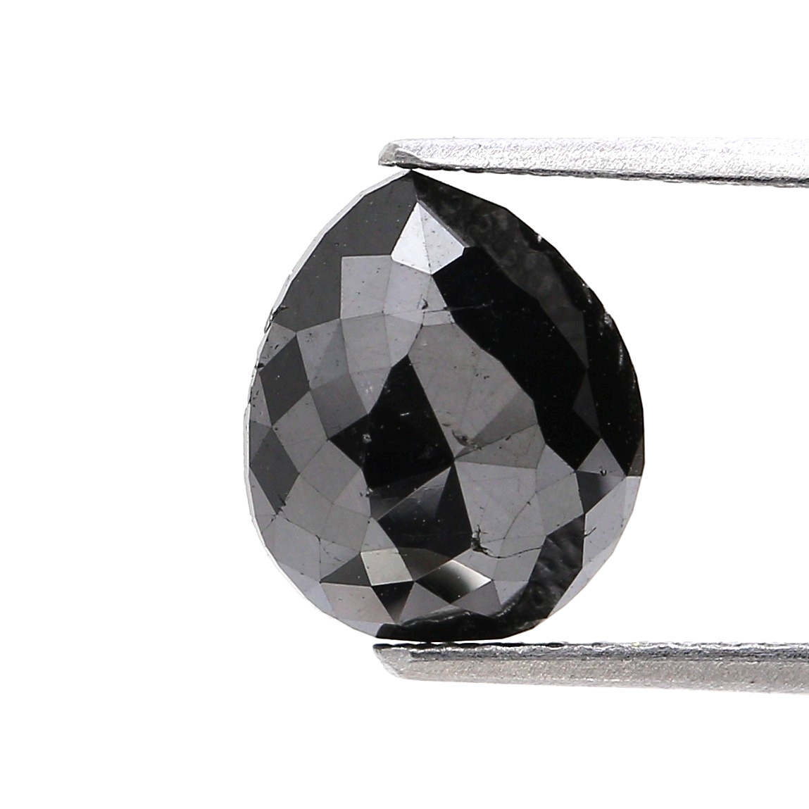 1.67 Quilate Negro Color Pera Forma Corte Rosa Suelto Diamante Natural