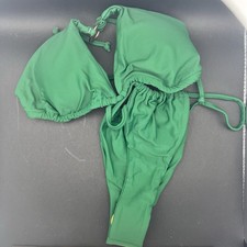 green halter triangle bikini set Large