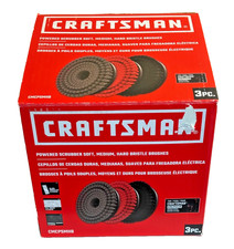 CRAFTSMAN 3-PC. Powered Scrubber Bristle Brush Set - For All Surfaces! - NEW!