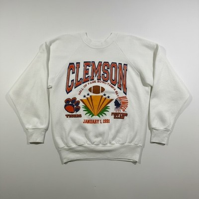 Vintage 1991 Clemson Tigers Sweatshirt Large Hall Of Fame Bowl Oneita USA