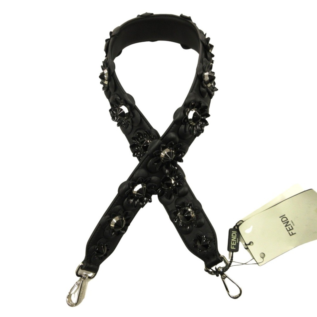 FENDI Studded Flower Strap Leather Bag Shoulder Strap Accessory