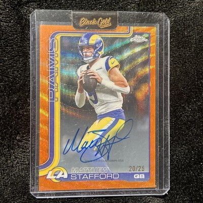 Matthew Stafford 2025 Topps Chrome Orange Refractor Auto 20/25 autograph MVP!