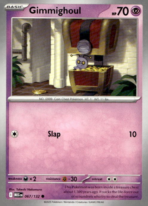 Gimmighoul 067/132 Common Mega Evolution Pokemon Lightly Played
