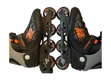 Mens Inline Skates K2 Kinetic 80M Black/Orng Sz 13 Softboot Removable Heel Brake