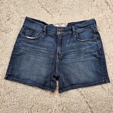 Levis Womens Jean Shorts Y2K Style Whiskered 2 Button Denim Cottagecore 12 32x5
