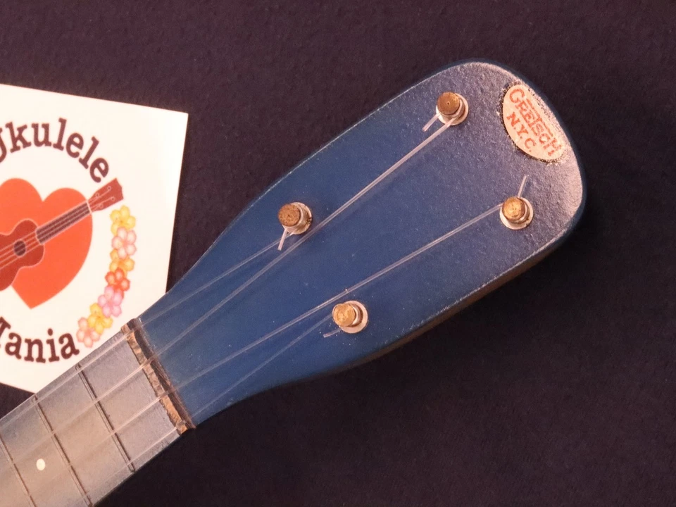 Gretsch Cerrado 20% DE DESCUENTO! RARO! ¡COMO NUEVO! Gretsch Vintage Años 30 Redondo Azul C Uke Foto 3 de 4