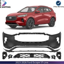 Front Bumper Cover & Fog Light Assembly Kit For 2023-2026 Ford Escape ST-Line