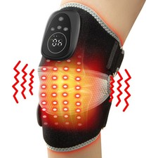 Knee Massager with Heat and Red Light, 2-in-1 Heating Pad with Massager for Knee