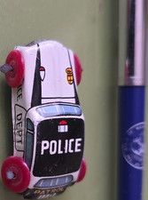 Vintage Tin Friction Toy Police Patrol Car Made in Japan "Patrol" "Patrol 110"