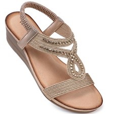 TEMOFON Wedge Sandals for Women Dressy: Black Size 8.5 Summer Open Toe...