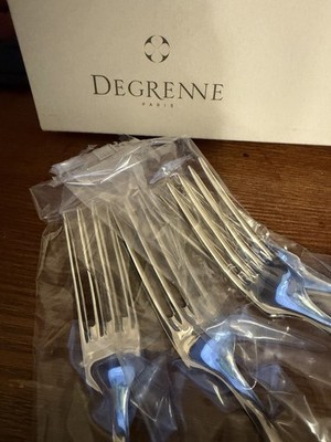 Set of 4 MINT SEALED Degrenne France Blois Miroir Beau Fourchette A Dessert Fork