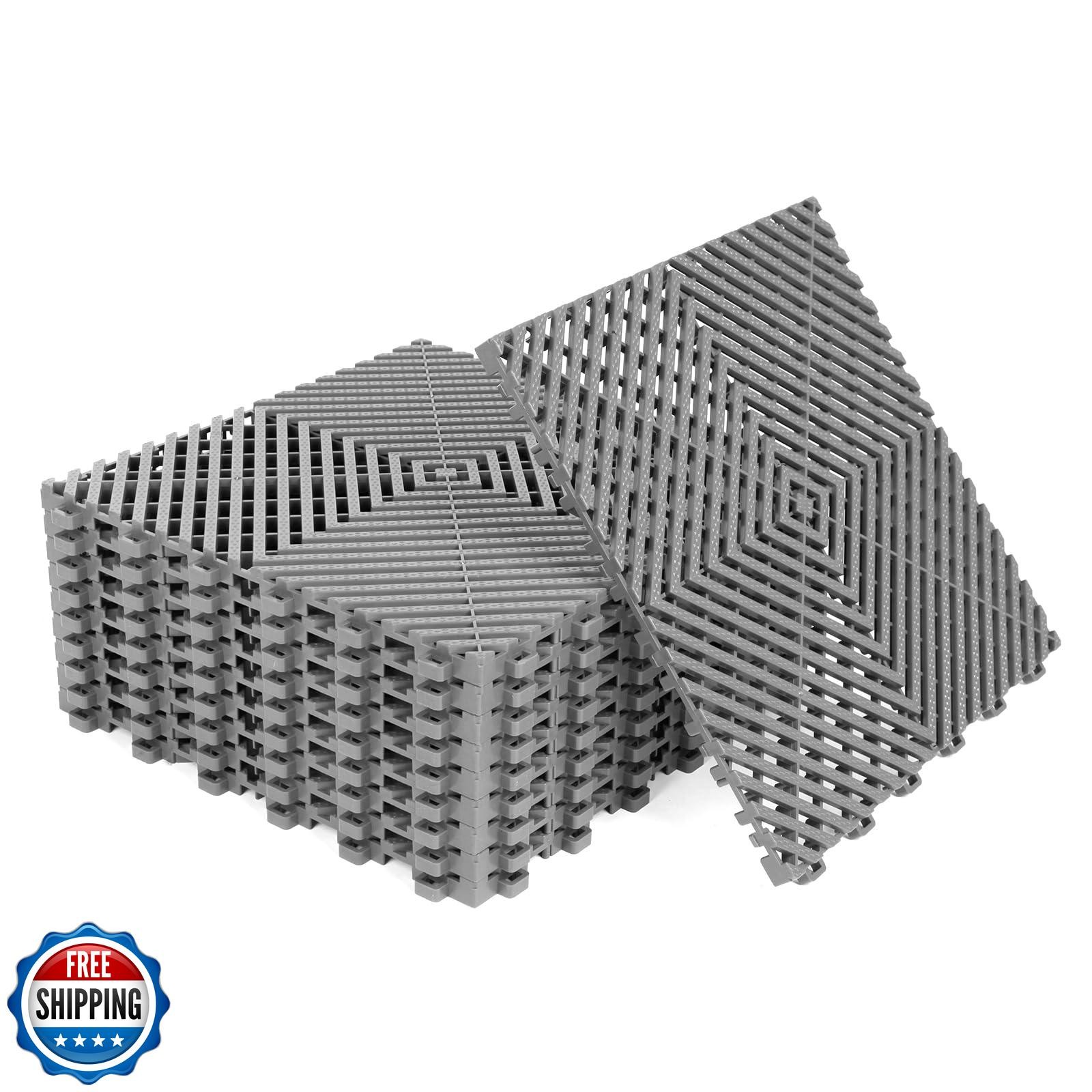 Smabee 12Pack 12x12 Interlocking Heavy Duty Grille Tile Mat for Flooring