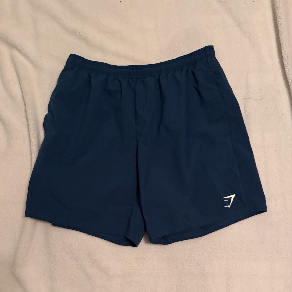 Gymshark Men's XL Blue Athletic Mesh Shorts Lightweight Drawstring Sports