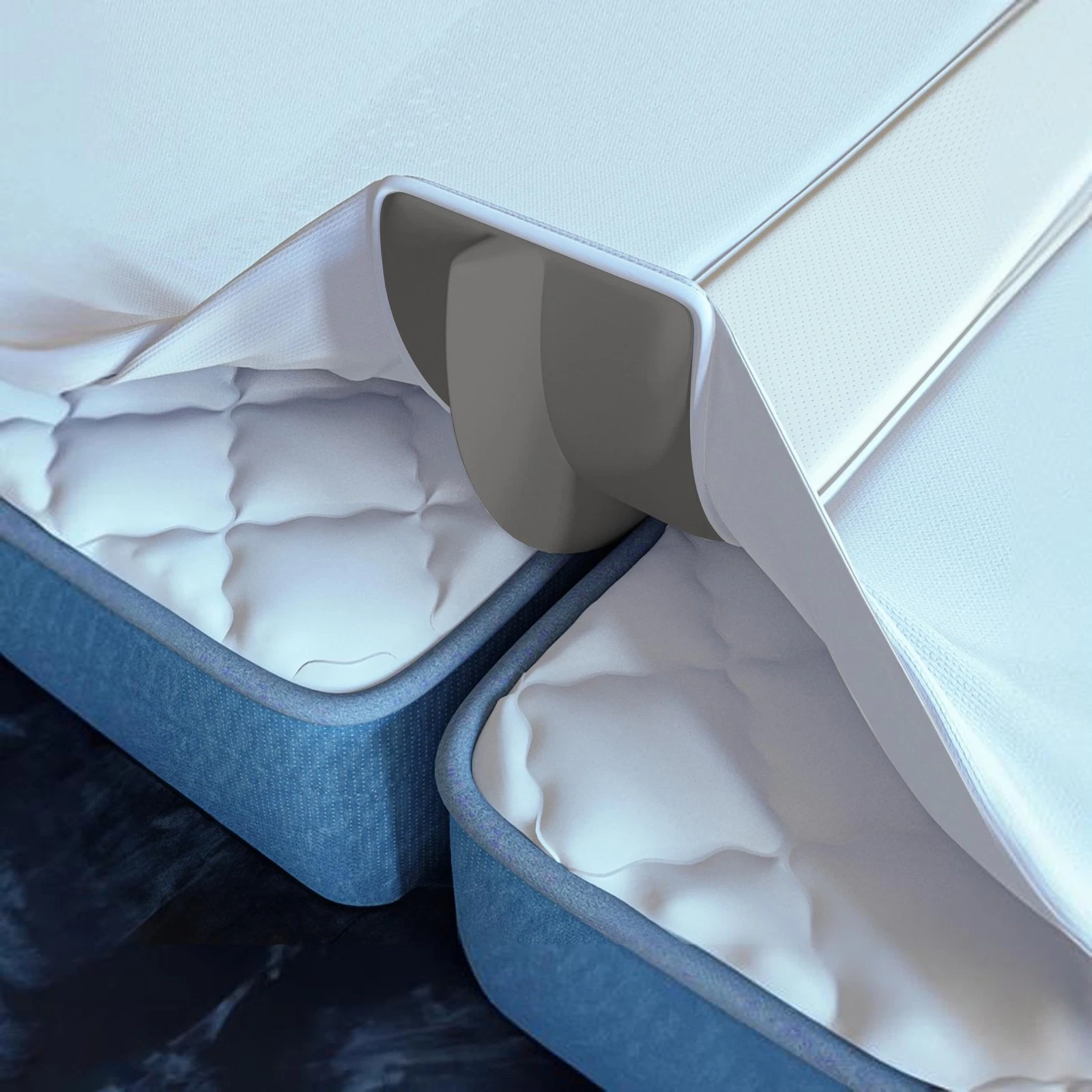 2-in-1 Bed Bridge Twin/Twin XL to King with Attached Sheet – Bed Gap Filler &...