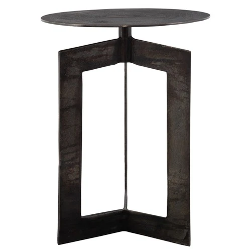 Uttermost 22995 Deltoid 18"W Aluminum Accent Table - Gunmetal - Picture 1 of 3