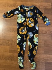 Disney Nightmare Before Christmas Fleece Footed Pajama Jack Skellington Size 4T