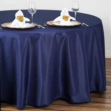 NAVY BLUE 108" ROUND POLYESTER TABLECLOTH Wedding Tabletop Decorations SALE