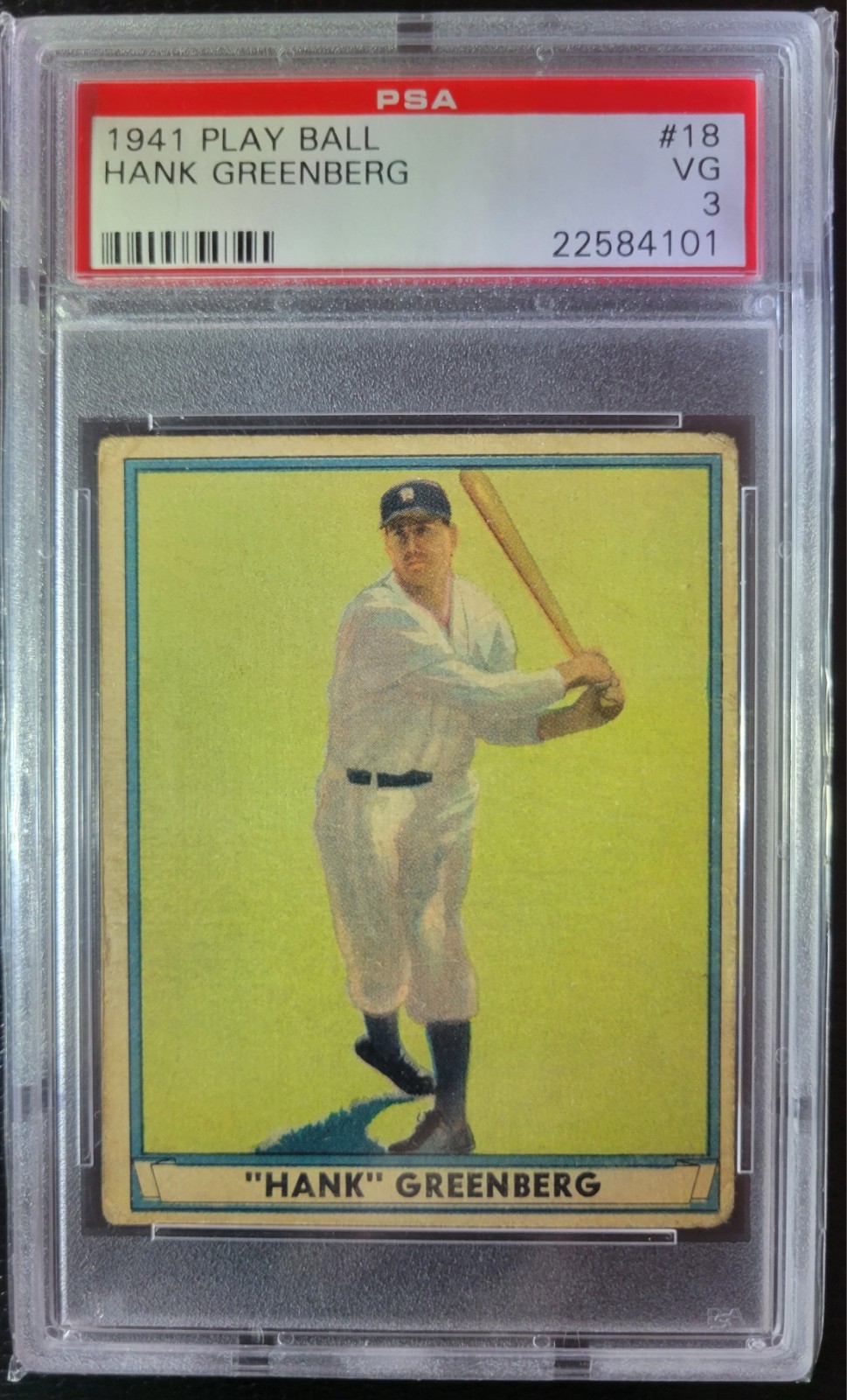1941 Play Ball #18 HANK GREENBERG PSA 3 HOF Detroit Tigers 
