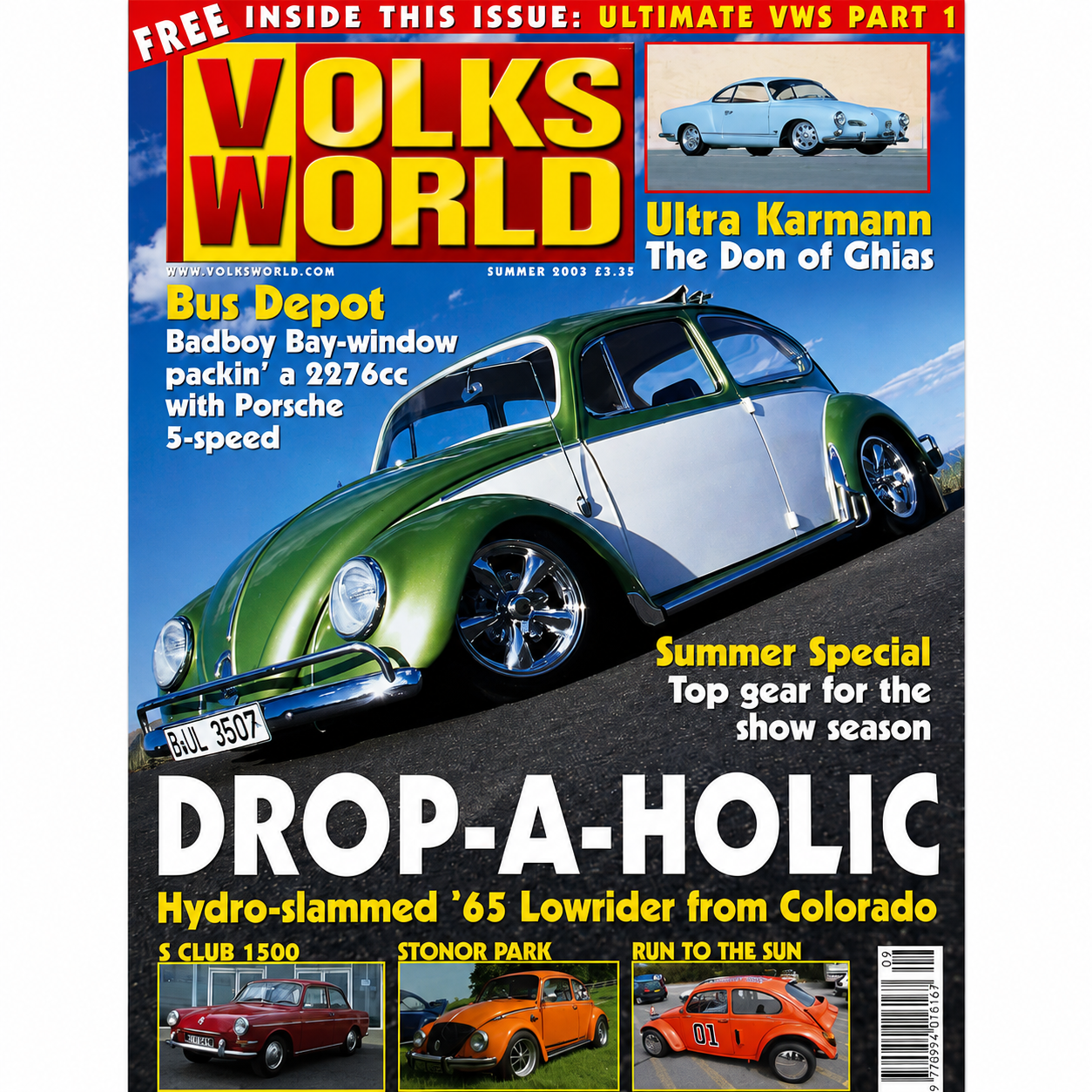 🏁 Summer 2003 VolksWorld VW Magazine Drop-A-Holic 1965 Lowrider Issue VG