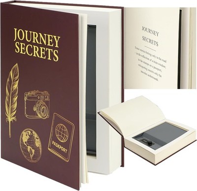 Large Decorative Book Safe with Combination Lock, 10.82''×7.67''×1.77'' Hidden St