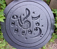 Musical Notes stepping stone mold plaster concrete cement music mould 12" x 1.5"