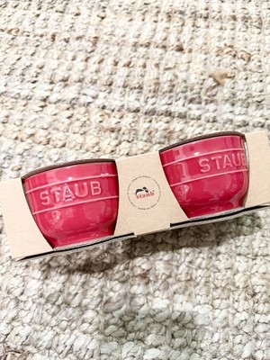STAUB Ceramic Prep Bowl Set, 2-piece,cherry，9cm-0.2L-3.5 -0.25Qt