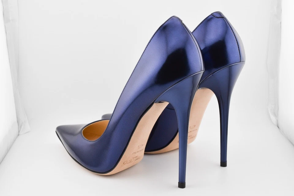 Jimmy choo anouk zapatos de salón de charol azul metálico IT 40.5 US 10.5 NUEVO EN CAJA Foto 4 de 4