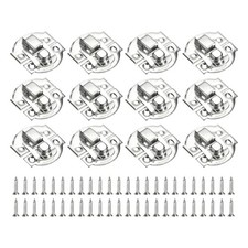 12Pcs Hasp Clasp Latch Lock 29 x 27mm Decorative Retro Toggle Latch Silver