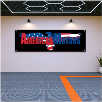 Motors Banner   71x24in Garage Decor & Racing Fans