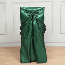 6 Hunter Green SATIN UNIVERSAL CHAIR COVER for Wedding Banquet Reception