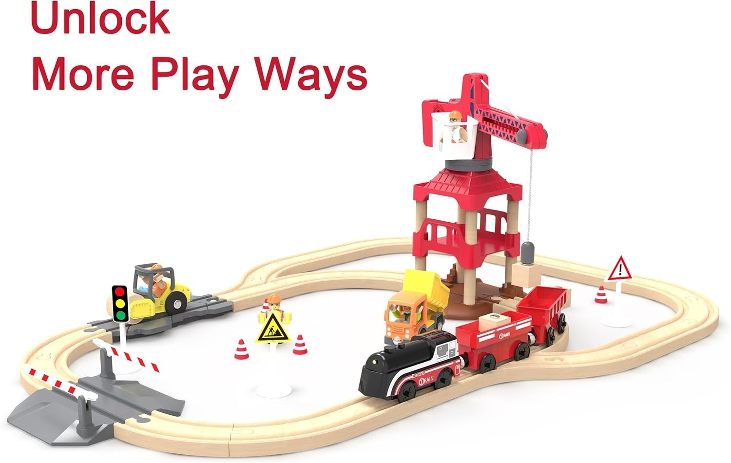 Battery Operated Train for Wooden Track, Motorized Train for Toddlers 3+ Year...
