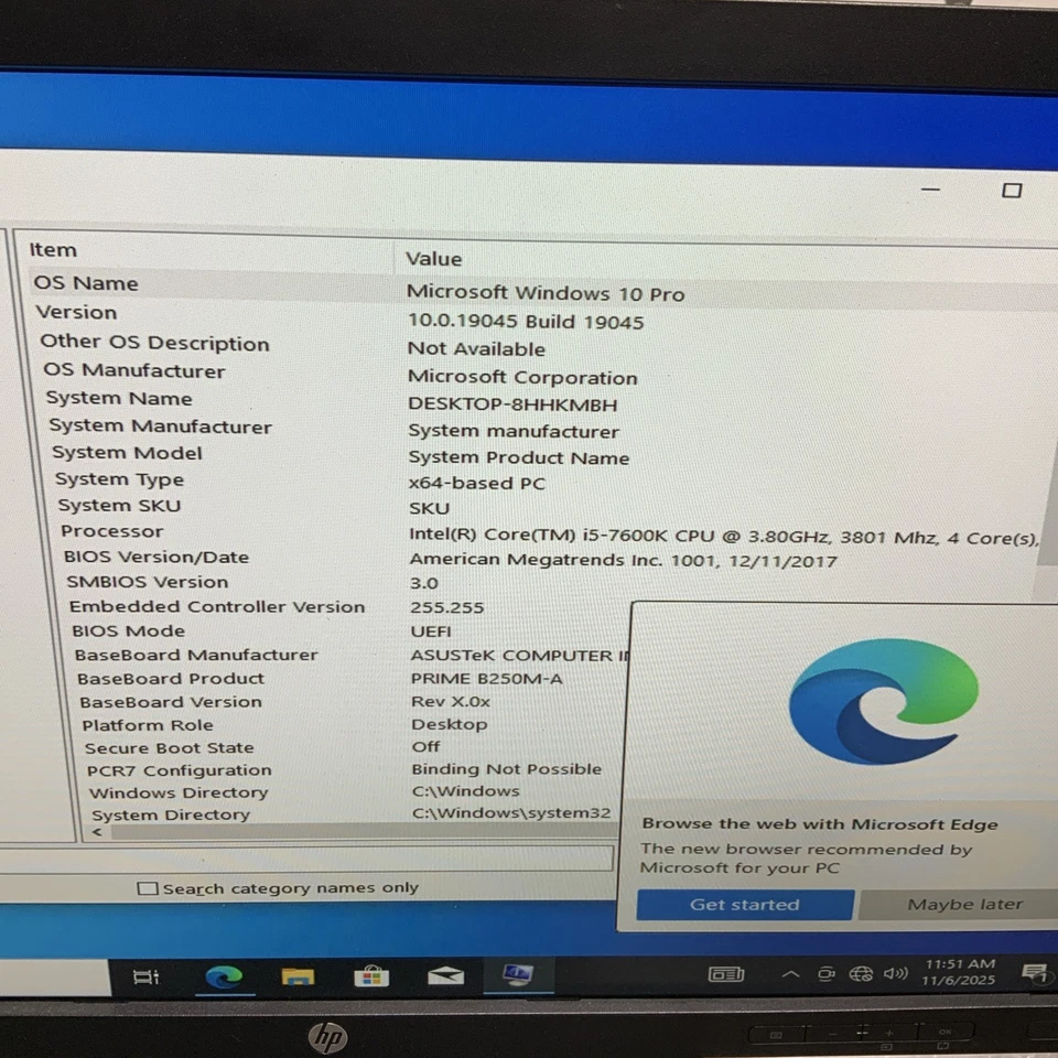 ASUS PRIME B250M-C Desktop Intel Core i5-7600K @ 3.80GHz 16GB RAM 500 GB SSD - Image 2 of 4