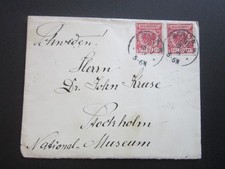 Deutsches Reich Mi 47 auf Brief Berlin nach Stockholm National Museum